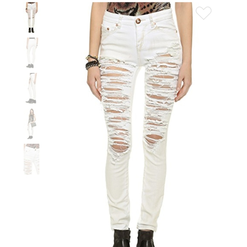 One Teaspoon Dirty White Yardbird Jeans